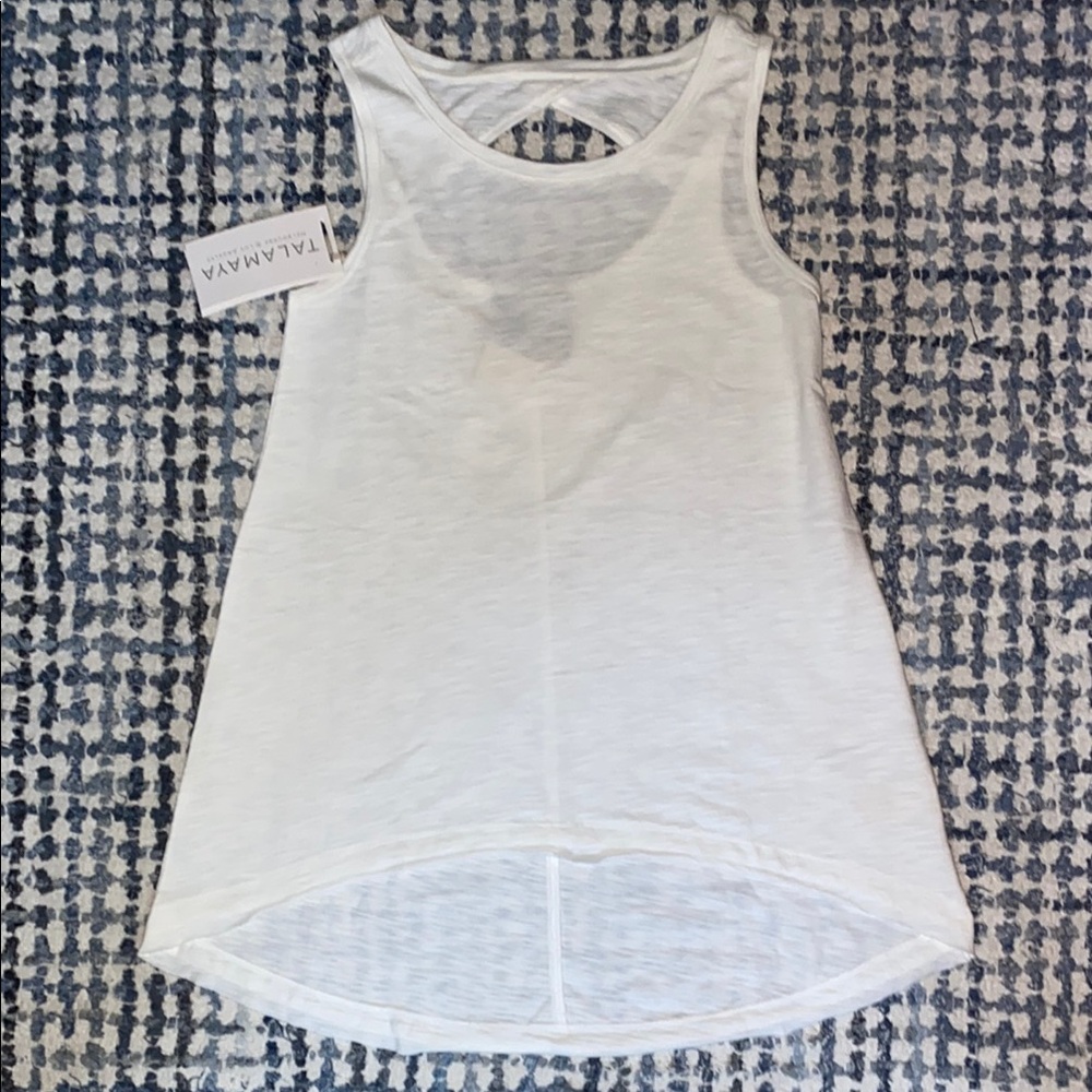 Talamaya (LA/Australian Brand) White Asymmetrical Tank Top